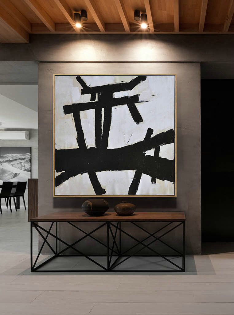 Large Abstract Painting On Canvas,Oversized Palette Knife Minimalist Painting On Canvas - Extra Large Canvas Art,Handmade Acrylic Painting